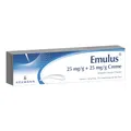 Emulus 25 mg/g + 25 mg/g Creme: Zur lokalen Betäubung der Haut, vor medizinischen Maßnahmen wie Impfungen und kosmetischen Nadel- und Laserbehandlungen (z.B. Laser-Haarentfernung), 30 g