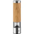 WMF Elektrische Mühle 21,5cm Salz und Pfeffermühle Keramikmahlwerk Eichenholz (Diverse Gewürze, Pfeffer, Salz) (06.6737.4500)