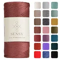 Sensy Premium 2 mm 220 Meter Polyester-Seil, 100% Polypropylen-Kordel Makramee-Kordel 2 mm Häkeltasche Kordel Makramee Seil Häkelgarn Geschenk für Strickwaren (Staubrosa)