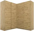 rauch Schwebetürenschrank Schrank Garderobe Eckkleiderschrank QUADRA Front in Dekor/Hochglanz (in den Höhen 210/229 cm, inkl. Soft-Close-Funktion) großer Eckschrank mit viel Stauraum, Maß 181x187 cm MADE IN GERMANY