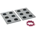 BETTY BOSSI Mini-Törtchen mit Ausstecher - Set 2 Backbleche + Austechform