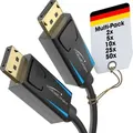 KabelDirekt – 4K & 8K DisplayPort Kabel, 240Hz – 2x 2m – erhältlich in 1m bis 5m – DP Kabel für alle DisplayPort-Anschlüsse (DisplayPort... - Schwarz