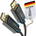 KabelDirekt – 8K & 4K DisplayPort-Kabel – 2x2m – v1.4, 240Hz | 2er-Set DisplayPort-1.4-Kabel – 8K@60Hz, 4K & Gaming bis 240Hz – für PCs, Laptops & Gaming-Monitore