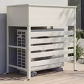 Aluminium Verkleidung für Klimaanlage/Wärmetauscher HWC-P94, Abdeckung Aufbewahrungsbox 110x96x43cm grau-weiß