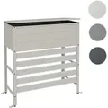 Aluminium Verkleidung für Klimaanlage/Wärmetauscher HWC-P94, Abdeckung Aufbewahrungsbox 110x96x43cm ~ grau-weiß