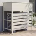 Mendler Aluminium Verkleidung für Klimaanlage/Wärmetauscher HWC-P94, Abdeckung Aufbewahrungsbox 110x96x43cm - grau-weiß