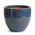 Teramico Premium Pflanzkübel Keramik glasiert – 100% Frostfest & Handarbeit. Blumenkübel mit Loch für Außen & Innen. Hochwertiger Übertopf Unikat Winterfest (Antik Grau, 21cm x 18cm)