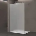 doporro Luxus Duschwand für Dusche Duschabtrennung 100x200cm Walk-In Dusche 8mm ESG-Sicherheitsglas Vollsatiniert inkl. Nanobeschichtung Bremen01VS