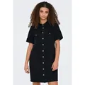 ONLY Jeanskleid ONLLISA – Denimkleid mit Knopfleiste und Brusttaschen Baumwollmischung schwarz M (38)
