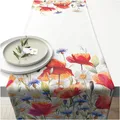 Tischläufer Tischdecke AMBIENTE Mohnblumen 1-teilig ca.40x150cm 100% Baumwolle