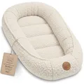 Babynest Nestchen Baby aus boucle - Babynestchen Neugeborene Nest für Kinder Bett und Babybett tragbar Kuschelnest Coccon für Jungen und Mädchen Cremefarben