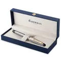 Waterman Expert Füller | Edelstahl mit Zierteile aus 23 K Gold | Füllfederhalter mit feiner Feder | Geschenkbox