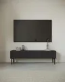 Selsey TV-Schrank NOLIE 2-türig mit Lamellenfronten und Holzbeinen 175 cm