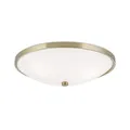 Deckenlampe Deckenleuchte Metall Glas E27 Ø 39,5 cm in Messing Antik Weiß rund