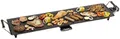 Bestron elektrischer Tischgrill, XXL Plancha-/Teppanyaki-Grillplatte mit Antihaftbeschichtung, Grillspaß für bis zu 8 Personen, extra lange Grillfläche, 1.800 Watt, Farbe; Schwarz, 90,5 x 23,7 cm