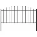 vidaXL Gartenzaun mit Speerspitzen Stahl (0,5 - 0,75) x 1,7 m Schwarz