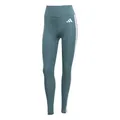adidas Damen Optime Essentials 3 Stripes 7/8 Leggings, preloved teal/white, S
