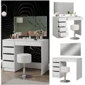Vicco Schminktisch Thalia Weiß Hochglanz 100 cm mit Hocker