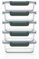 Visario Frischhaltedose Glasdosen Sets, Frischhaltedosen Glas, Glasbehälter mit Deckel, (5-tlg., Glasdosen mit Deckel Glaschalen mit Deckel)