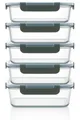 5x Glasdosen mit Deckel 1040ml Set Vorratsdosen Gefrier Behälter 1040 ml