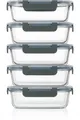5x Glasdosen mit Deckel 370ml Set Vorratsdosen Gefrier Behälter 370 ml