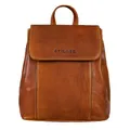 STILORD Fiona Daypack Rucksack Damen Leder Klein für City Shopping Freizeit iPad 9.7 Zoll Vintage Rucksackhandtasche aus Echtem Leder Farbe:Brandy - braun