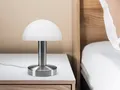 Kleine Tischlampe mit Glas Lampenschirm, Nachttischlampe touch dimmbar Höhe 21cm