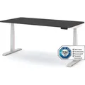 ASSMANN Elektrisch Höhenverstellbarer Familien Schreibtisch Pitino Curved Anthrazit Weiß, 140x70cm, Memoryfunktion, Kollisionsschutz - Schwarz