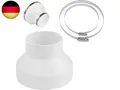 Runder Abluftschlauch Adapter 150-100 mm mit 2 Edelstahl Rohrschellen,