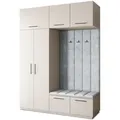 Masseno Garderobenschrank, Kaschmir, Hellgrau, Holzwerkstoff, 5 Fächer, 180x240x60 cm, Garderobe, Garderobenschränke