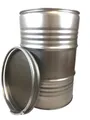 Birsppy SRM - Design Metallfass 210 Liter Blechfass Fass Ölfass Tonne mit Spannring und Deckel Blank NEU