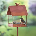 Rost Garten Stecker "Vogelhaus" Metall, Vogel Futter Häuschen, Futterhaus