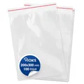 VIOKS Zip Beutel Tüten 100 Stück 200 x 300 mm 20x30cm 50 Mikron mit Druckverschluss Baggies verschließbar