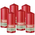 Bolsius – Essentials – glatte Stumpenkerze – Rot – 13 cm – 6 Stück - Dekorative Kerzen – Enthält natürliches Pflanzenwachs – Ohne Palmöl