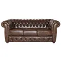 Dreisitzer-Sofa Chesterfield Liverpool aus echtem Rindsleder Whisky