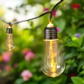 LED Lichterkette 10 Glühbirnen warm weiß - 4,5 m - Garten Deko Beleuchtung Timer