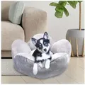 Wahre Tierliebe Tierbett - Blume - Premium Bett für Hunde/ Katzen - 2in1 zum umstülpen grau 60 cm