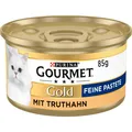 Nassfutter für Katzen Gourmet Gold Feine Pastete Truthahn 12x85g Packung