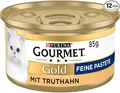 PURINA Gourmet Gold Feine Pastete Katzenfutter nass, mit Truthahn (12 x 85g)