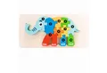 GICO Steckpuzzle Holzpuzzle Elefant mit Zahlen von 1 bis 10- 3910, Puzzleteile