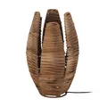 EGLO Tischlampe Mongu 1, 1 flammige Tischleuchte Vintage, Afrikanisch, Boho, Nachttischlampe aus Bast und Stahl, Wohnzimmerlampe in Natur, Schwarz, Lampe mit Schalter, E27 Fassung