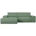 Vente-Unique Schlafsofa, Grün, Textil, Uni, 4-Sitzer, 267x85x167 cm, Wohnzimmer, Sofas & Couches, Schlafsofas