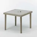Grand Soleil Boheme Quadratischer Poly-Rattan-Garten-Bartisch 90x90 - Beige