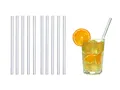 TFA Dostmann GlasWerk Medium Glas Trinkhalme, 14.2016.10, 10 Stück, Spülmaschinengeeignet, für Longdrinks/Latte Macchiato Weiß