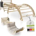 Juskys Kletterdreieck Movario - Indoor Klettergerüst für Kinder, Kletterdreieck und Kletterbogen, mit Rutsche - Klein