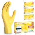 ARNOMED Einweghandschuhe Gelb 100 Stück/Box, Nitrilhandschuhe L, Einmalhandschuhe, Handschuhe Einweg puderfrei, latexfreie Gummihandschuhe, Einweghandschuhe in XS, S, M & L verfügbar