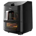 Midea MAD1100DADK, Heißluftfritteuse, 11 l, 230 °C, 90 min, Doppel, Schwarz - Schwarz