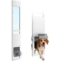 VEVOR Hundeklappe für Glasschiebetür, Hundetür Höhenverstellbar von 1927 bis 2049 mm, Rahmen aus Aluminiumlegierung mit Klappe & Drehscharnier, Abschließbar, für Große Hunde, Haustiertüren, L