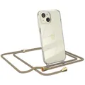 Für Apple iPhone 15 Case Handyhülle zum Umhängen Kordel Tasche Kette Grün / Gelb