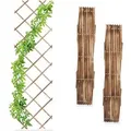 Relaxdays Scherengitter 3er Set Tannenholz Braun Ausziehbar 180 cm x 60 cm x 1,5 cm 1,65 kg